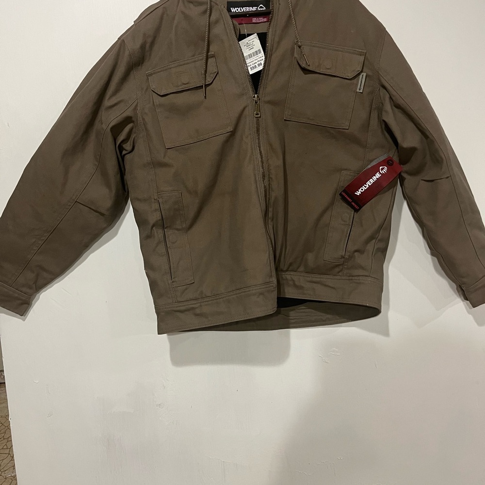 Mens Wolverine large Hooded Lined Winter Jacket New